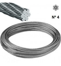 Cable Acero Galvanizado Rollo 15 M Ø 4 (6 X 7) +1 Alma Textil