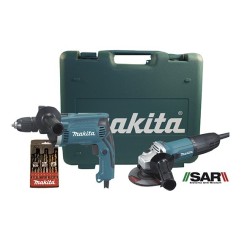 Kit Combo Taladro Percutor Más Miniamoladora Makita