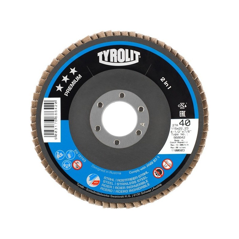 Disco de Láminas Tyrolit Premium 115 x 22,23 MM GR - 40