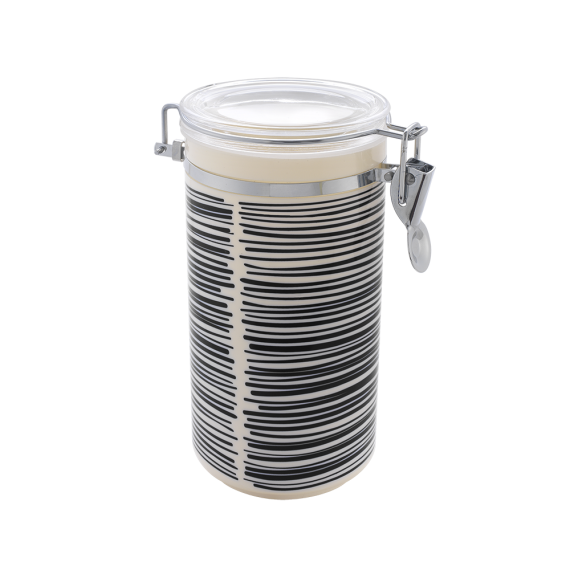 Bote De Cocina Hermético Decorado Negro 1 L - bricostock.es