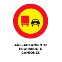 Señal "Adelantamiento Prohibido A Camiones" 42 x 30 cm PVC