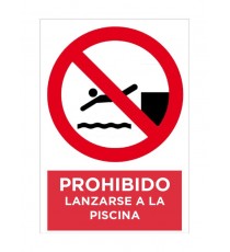 Señal "Prohibido Lanzarse A La Piscina" 42 x 30 cm PVC