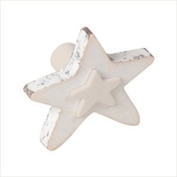 Pomo Madera Estrella Blanco 60 MM