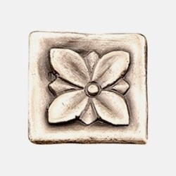 Tirador Cuadrado Flor Plata 20 MM