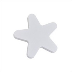 Pomo Madera Estrella Blanco 65 MM