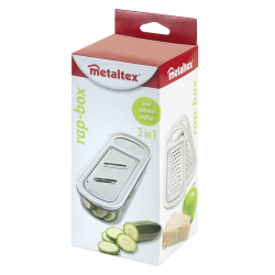 JUEGO DE 3 RALLADORES CON RECIPIENTE RAP-BOX METALTEX